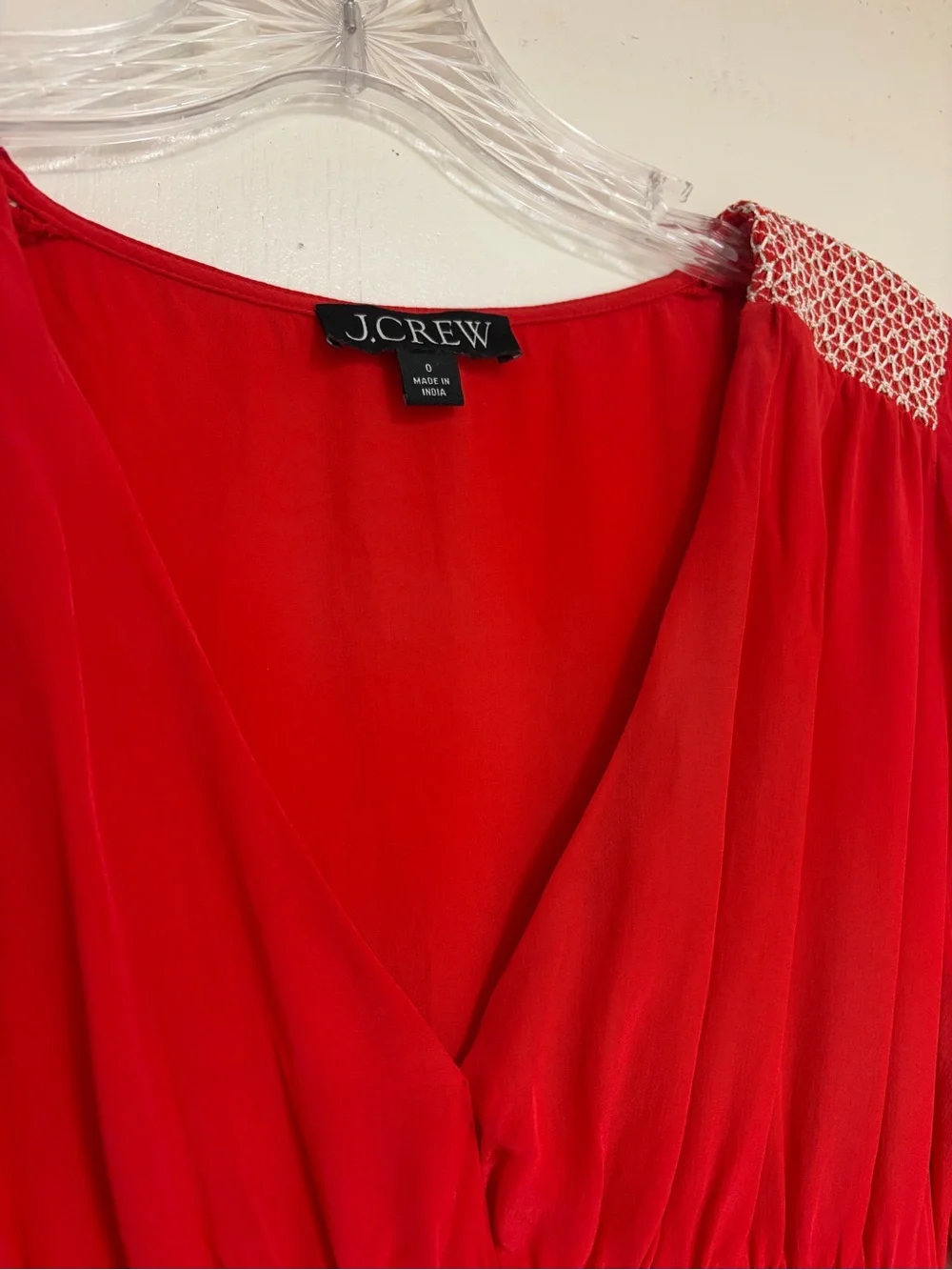 J. Crew Smocked-trim midi dress in crepe de chine